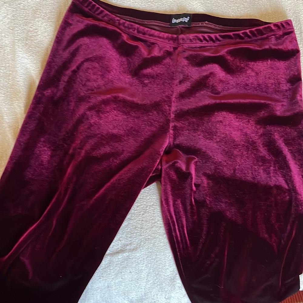 ModCloth maroon/burgundy velvet leggings, 2X